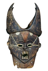 Máscara de Janus, Ibo ou Igala (madeira e tinta)